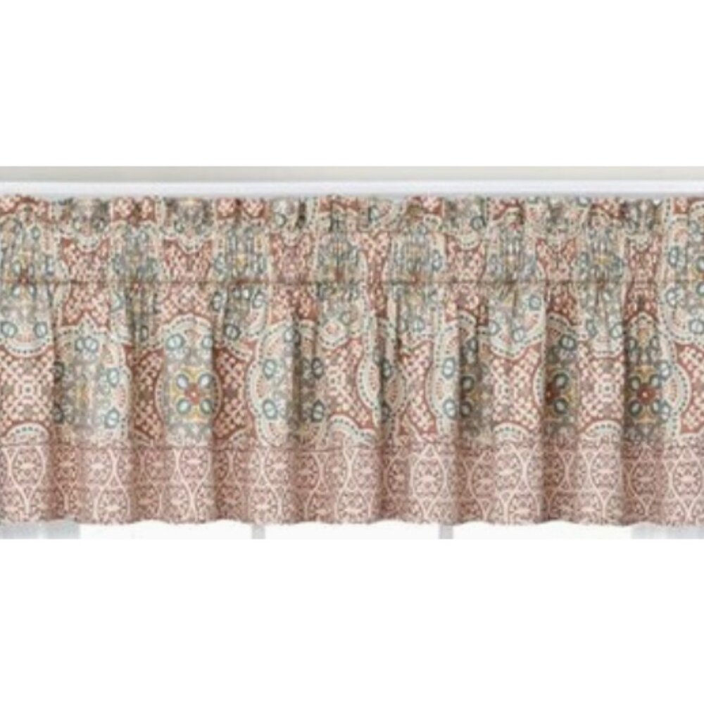 NEW! Waverly Home Classics Astrid Valance 52" X 18" COTTON ROD POCKET BOHO PRINT